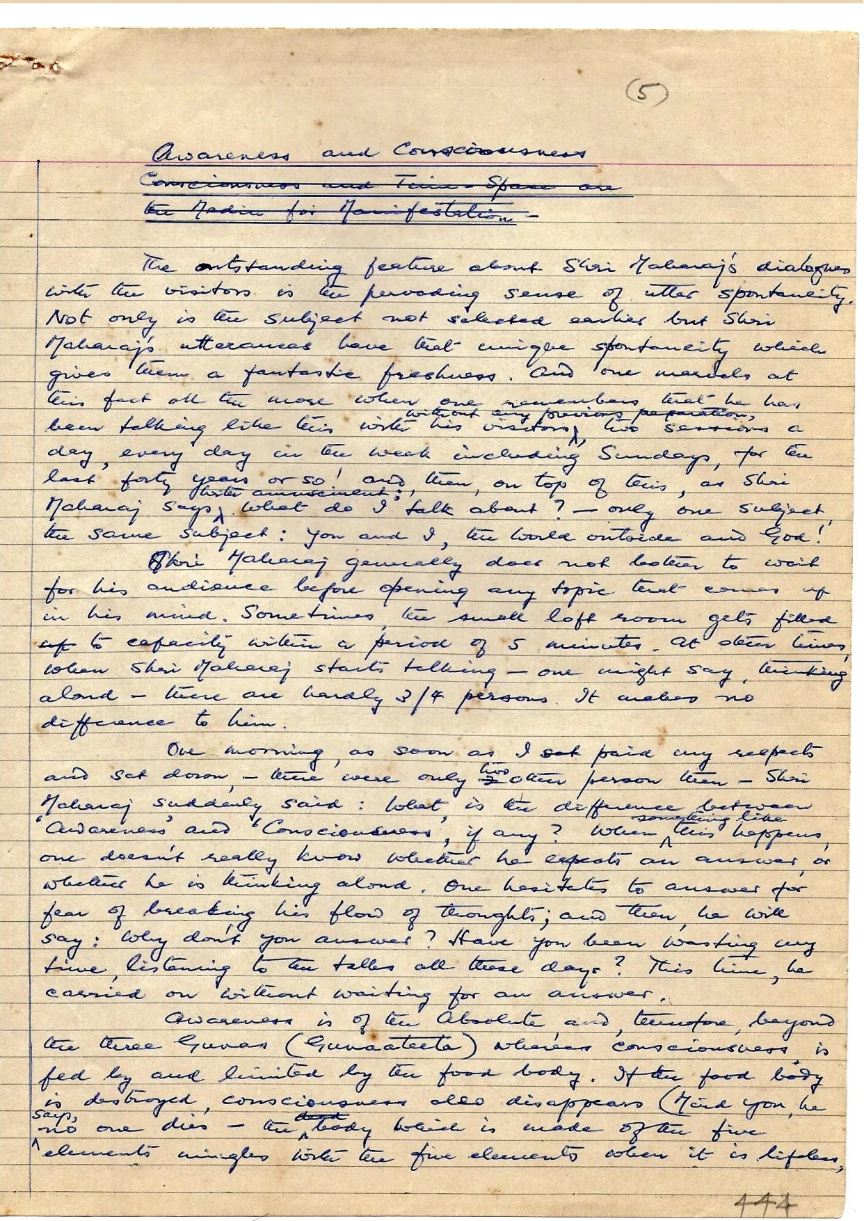 Awareness and Consciousness